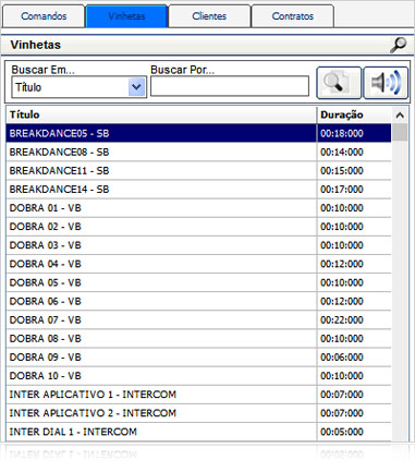 Aba de vinhetas para serem inseridas diretamente na planilha de breaks