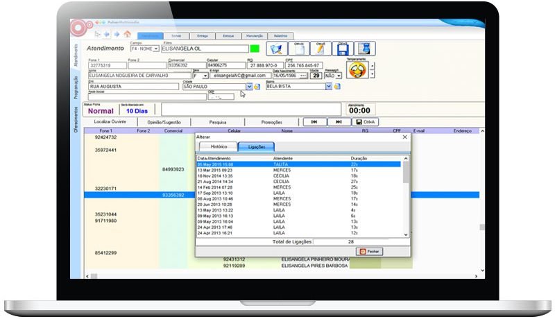 Interface do aplicativo Pesquisa de Ouvintes