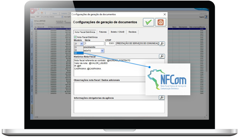 Recurso da NFCom 62