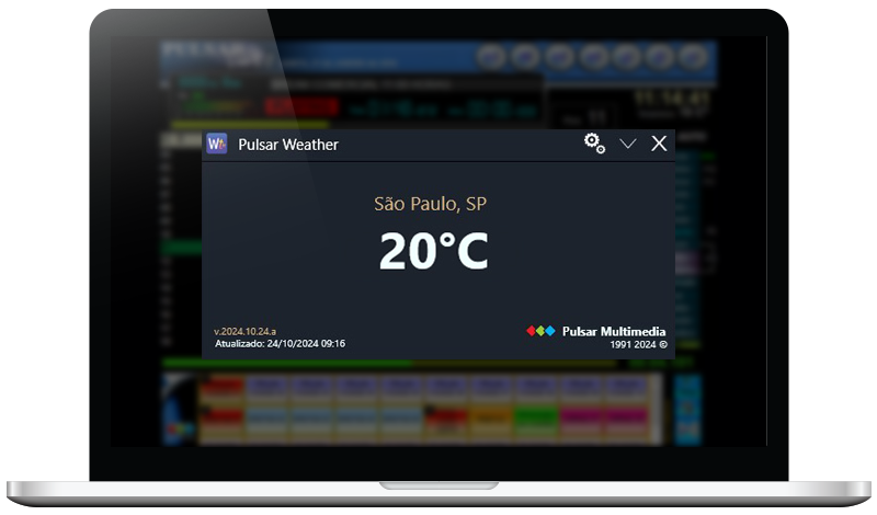 Interface do Weather temperatura ao vivo